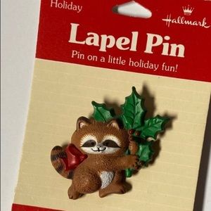 1986 Hallmark Raccoon Lapel Pin